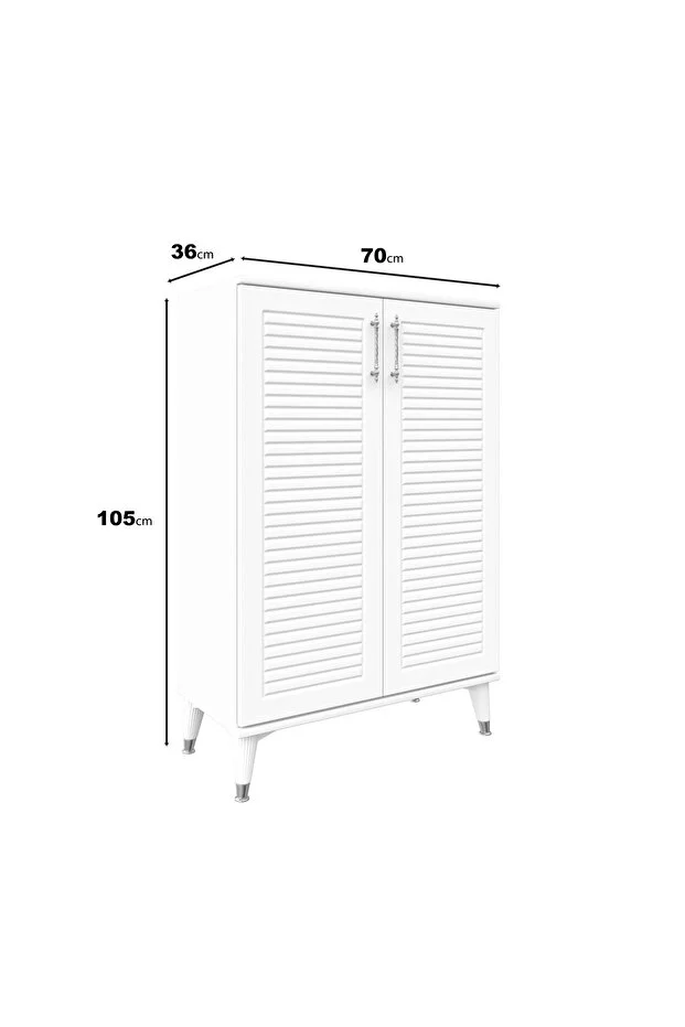 Panjurlu Ayakkabılık Metal Kulp Çok Amaçlı Dolap